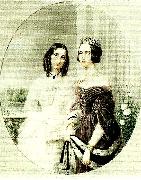 maria rohl drottning josefinf till vanster btillsammans med sin svagerska prinsessan eugenie painting